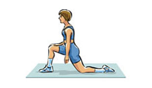 Stretch for mobilising and loosening the groin muscle